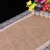 Package two lace-trimmed linen table flags and fresh flower packaging materials Specification image